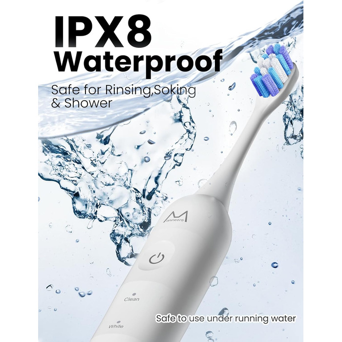 Електрична зубна щітка для дорослих B10PRO - акумулятор до 180 днів, 5 режимів, 48000 вібрацій/хв, IPX8, таймер, 4 насадки (рожева)