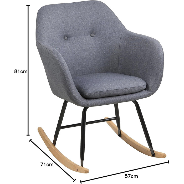 Крісло-гойдалка AC Design Furniture Wendy, метал, сірий (темно-сірий), 57x71x81 см