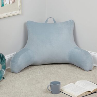 Підкладка на ліжко Klear Vu Velours з подушкою для підтримки спини, з кишенею та ручкою, Коко Браун (Сірий)