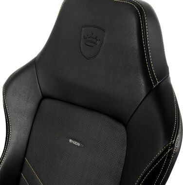 Noblechairs HERO: ігровий крісло, офісне крісло, крісло для роботи - PU-шкіра, чорний/золотий