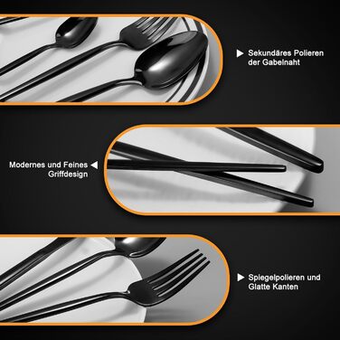 Набір столових приборів на 6 осіб, Targzier, 30 предметів, нержавіюча сталь, кольоровий, для кухні/готелю/ресторану, преміум-якість, придатний для миття в посудомийній машині