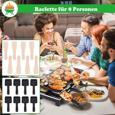 Електричний набір для раклет SUBTLETY на 8 осіб з гранітною гриль-плитою та антипригарним покриттям