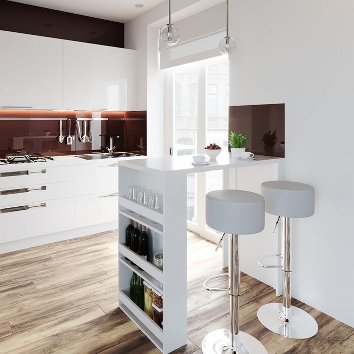 Набір барний стіл та табурети Vicco Bartisch-Set, 117 x 57 см, 2 табурети (білий)