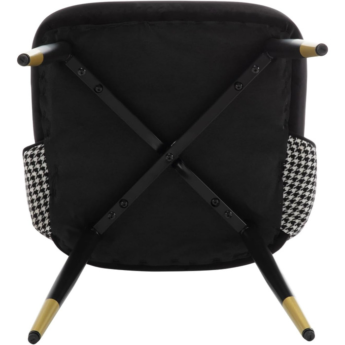 Набір з 2-х м'яких крісел з велюру для вітальні/кухні. Сучасний дизайн, без підлокітників, металеві ніжки. 2 шт. (Чорний)