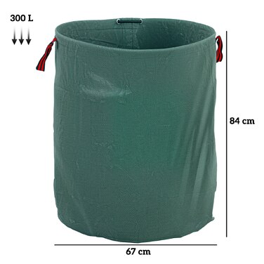 Outsunny Garden Bag 3x300L Водонепроникний мішок для садових відходів з ручками, стабільний мішок для листя, автономні садові мішки із захистом від ультрафіолету, багаторазові мішки для садових відходів Зелені відходи