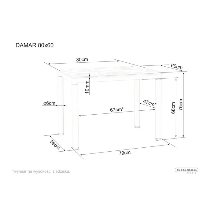 Стіл DAMAR 100*60 білий ефект мармуру/чорний мат