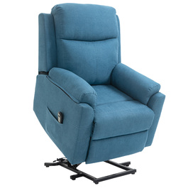 Крісло для електричного телевізора HOMCOM Recliner з допоміжним засобом для літніх людей, функцією відкидання та сну, білизна Look Blue 83x89x102см