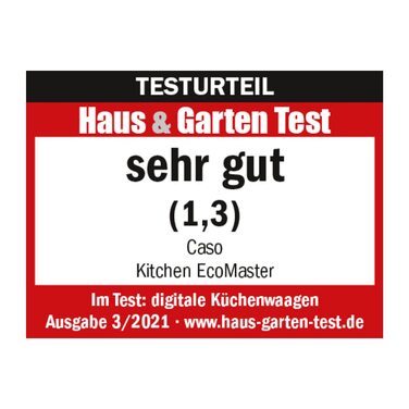 Кухонні ваги CASO Design EcoMaster: без батарейок, до 5 кг з кроком 1 г, Testsieger