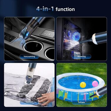 Ручний автомобільний пилосос Carehabi, потужність всмоктування 18000Па, 3 режими роботи, з мийним HEPA-фільтром для авто, дому та шерсті тварин