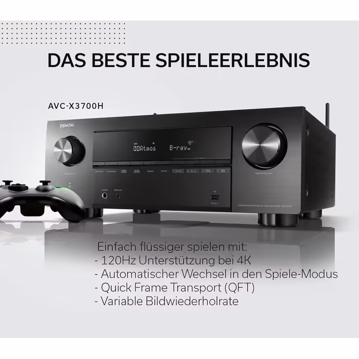 AV-ресівер Denon AVC-X3700H 9.2, Hi-Fi, 8K, Dolby Atmos, Bluetooth, Wi-Fi, Alexa, HEOS, чорний