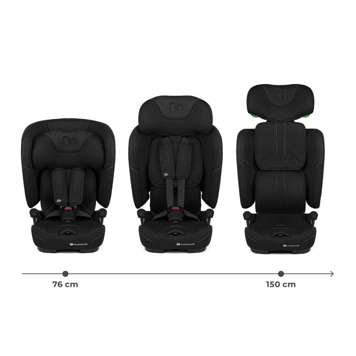 Автокрісло Kinderkraft FIX2GO i-Size 76-150 см (15 міс - 12 років), ISOFIX, Top Tether, SPS+, H-GUARD+, сіре (Black)