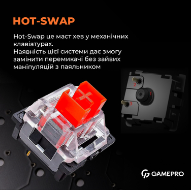 Дротова механічна клавіатура GamePro MK160W (Red) з Hot-Swap RGB White