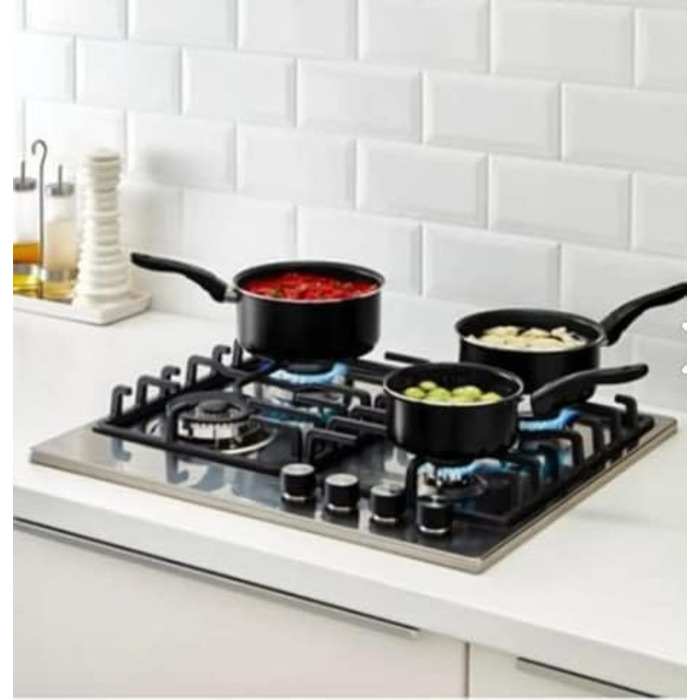Набір каструль для приготування їжі Ikea Home для приготування їжі в приміщенні, 3 предмети, чорний