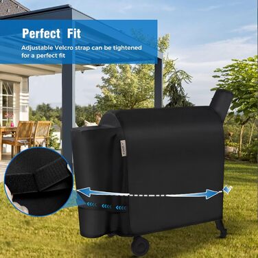 Чохол для гриля Traeger Pro 34/780, водонепроникний 600D, стійкий до розривів і УФ, з ременями та блискавками
