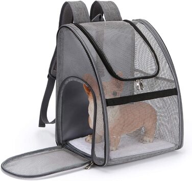 Сумка для перенесення собак PETCUTE дихаюча переноска для маленьких собак легкі рюкзаки для домашніх тварин для кішок складаний похідний рюкзак для активного відпочинку з сітчастими віконними кишенями (чорний)