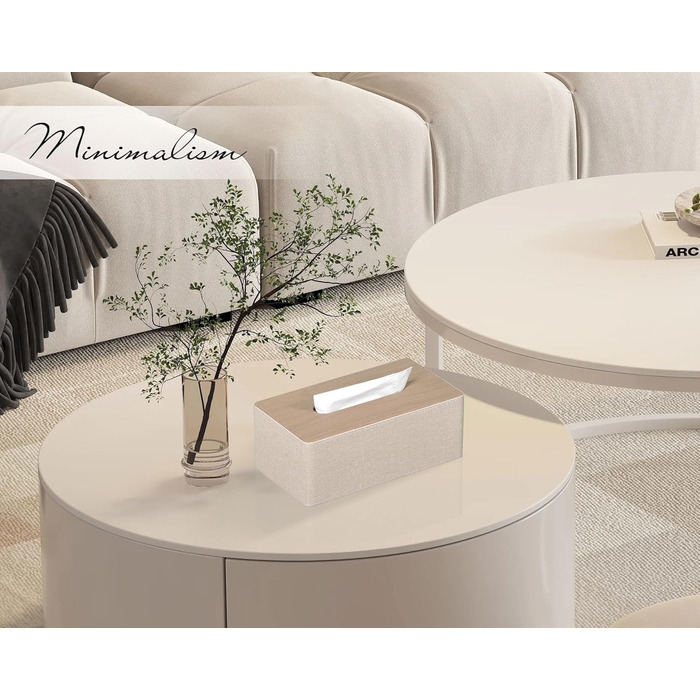 Скляниця для косметики, 25x13.5x9.5 см, PU-шкіра, сучасний дизайн, прямокутна форма, для ванної, спальні, кухні, офісу, бежевий колір