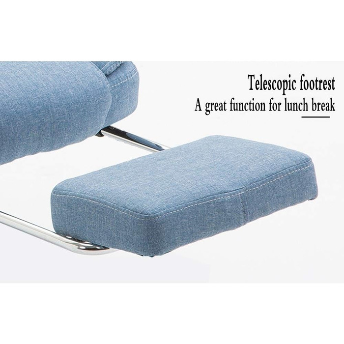 Офісне крісло WHOJA з регулюванням спинки 155° та підлокітниками, матеріал - тканина, максимальне навантаження 200 кг, 3 кольори (блакитний)