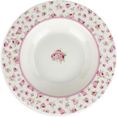 Набір тарілок для супу Nada Home Isabelle Rose Tiny Shabby Chic 6 шт. 5108 22см біло-рожевий