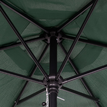 Outsunny Parasol Ø196 см, Парасолька з функцією складання, Шестигранна балконна парасолька Пляжна парасолька Вітрозахисна стабільна Ринкова парасолька Колінчастий Захист від сонця для пляжу Балкон Сад, зелений