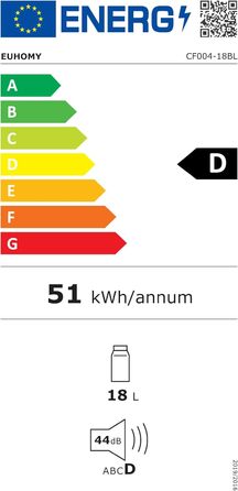 EUHOMY Компресорний холодильник -20℃~20℃, 12V/24V/220-240V, 18L, з APP-керуванням для кемпінгу, подорожей, авто та дому