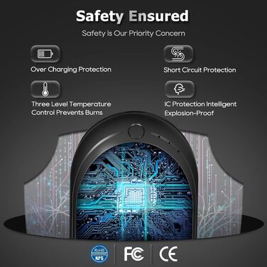 Електричний грієчка Feebee USB-C 5200 mAh з Power Bank, 3 режими нагріву, білий (чорний)