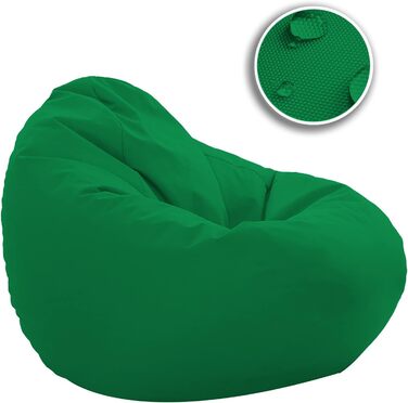 Подушка для підлоги Beanbag XXL для дорослих і дітей - підходить для ігор або відпочинку - в приміщенні та на вулиці, оскільки вона водонепроникна - з намистинами EPS, колір зелений, розмір XL