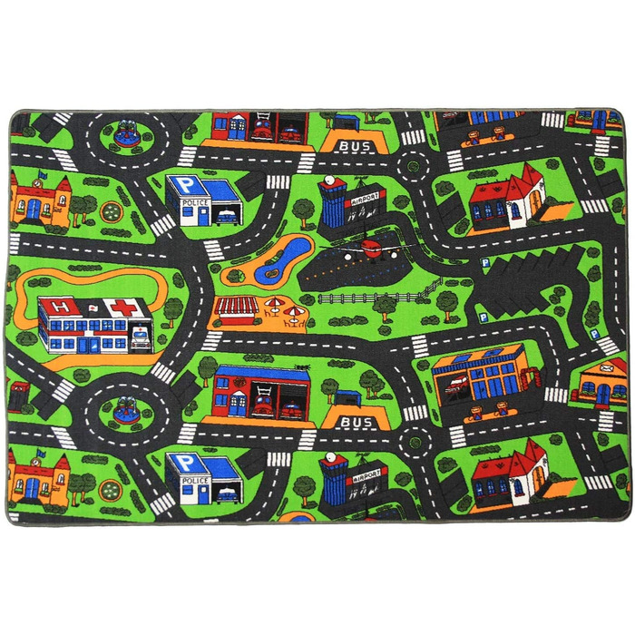 Килимок для ігор Primaflor-міцний дитячий килимок-високоякісний килимок для дитячої кімнати-Килимок для ігор для хлопчиків і дівчаток - - 95x133 см (місто, 0,95 x 2,00)