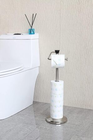 Органайзер для ванної кімнати ZCCZ-підставка для туалетного паперу з високоякісного металу, підставка для туалетного паперу з підставкою, підставка для туалетного паперу-60 см-для дому та офісу- (срібло)