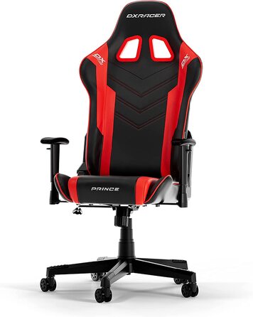 Оригінальне ігрове крісло DXRacer PRINCE L PVC Leather (чорний/червоний)