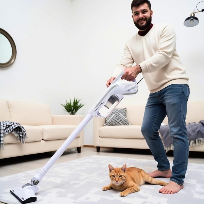 Пилсос GuterWal S14: 19,5 kPa, 1,7 кг, 1 л контейнер, 650 Вт, 5 м кабель. Ручний та підлоговий пилосос для дерева, плитки та килима