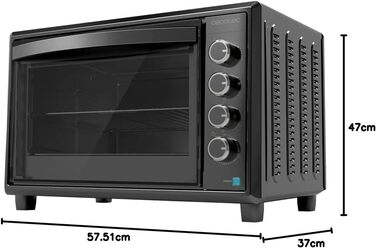 Конвекційна піч Cecotec 46 літрів Bake&Toast 4600 White Gyro. 2000 Вт, внутрішнє освітлення, 12 функцій, до 230°C, подвійне скло, з поворотним шампуром, білий (чорний, 60 л | 2200 Вт)