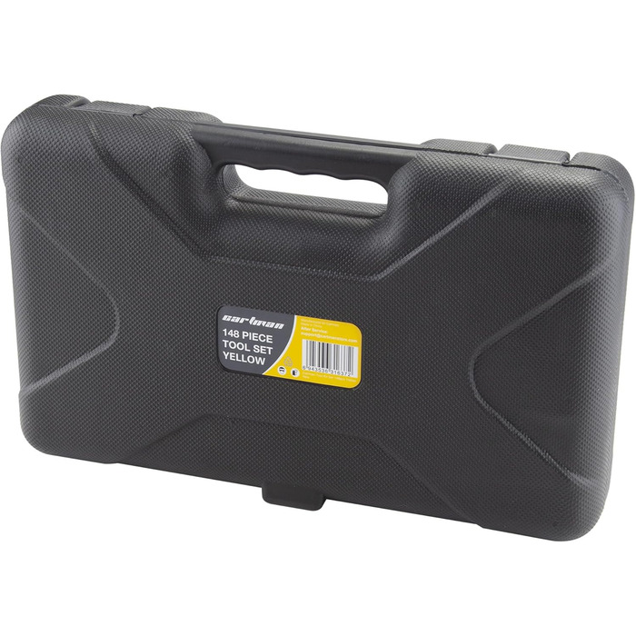 Набір інструментів CARTMAN 148 предметів для дому в пластиковому кейсі, синьо-жовтий