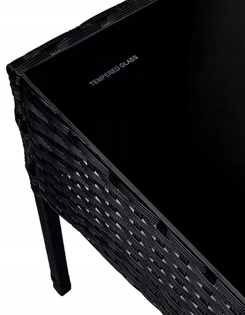 Комплект садових меблів Rino з ротанга, чорний, 7 предметів