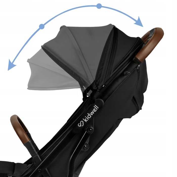 Компактна прогулянкова коляска Kidwell Colmer UP Black — легка, маневрена, складана