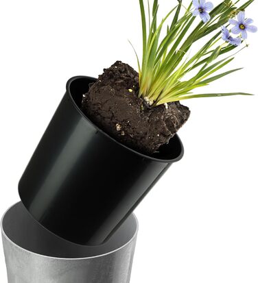 Набір горщиків KADAX (3 шт) з дерев'яною стружкою, сірий бетон, 19.25/30 см