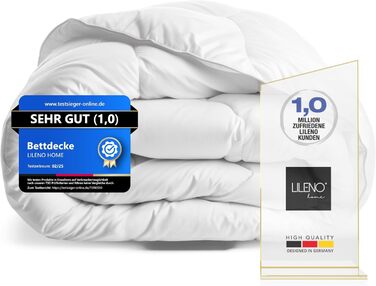 Тепла зимова ковдра LILENO HOME 155x220 см - 1 шт. для комфортного сну. Алергічна ковдра, витримує прасування до 95°C. Підходить для будь-якої пори року.