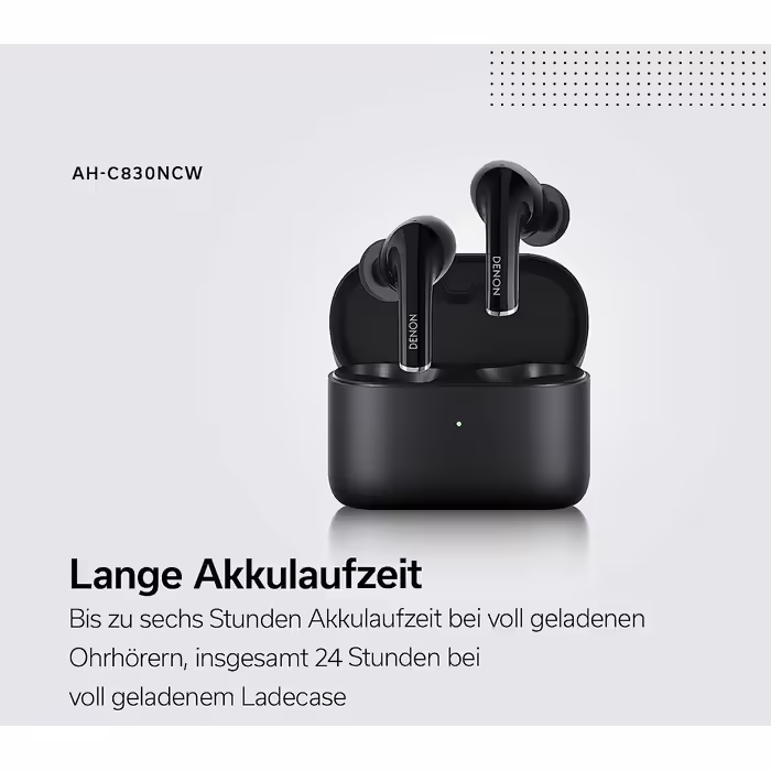Бездротові навушники Denon AH-C830WNC In-Ear з Bluetooth, шумозаглушенням, Soundmaster-тюнінгом, до 24 годин автономної роботи, білі