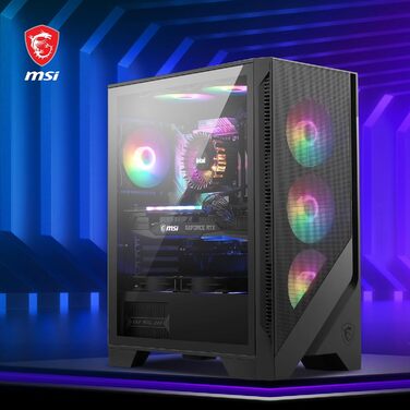 Корпус для ПК MSI MAG Forge 120A Airflow, Mid-Tower, ATX, підтримка RTX 40, Auto-RGB вентилятори, магнітні пилові фільтри, загартоване скло, USB 3.2 Gen1 Typ-A