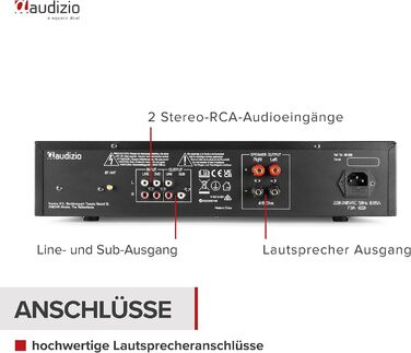 Стерео підсилювач, Bluetooth, Чорний, 200B - 2x200W HiFi