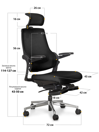 Офісне крісло Mealux Y-565 KB (арт. Y-565 KB)