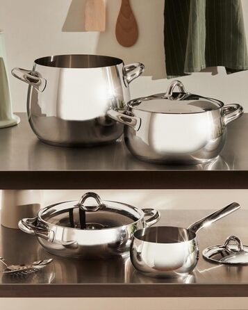 Каструля Alessi Mami SG100S7 з кришкою та двома ручками, 2.5л, нержавіюча сталь