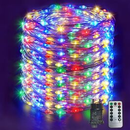 EASTERNSTAR Гірлянда світлодіодна мідний дріт 20м, 200 LED, EU штекер, 8 режимів, вологостійка, для декорування саду, дому, вечірок, святкування Різдва, тепле біле світло