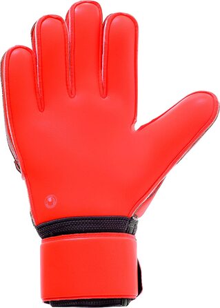 Воротарські рукавички uhlsport Aerored-Supersoft-розміри 6 - рукавички для воротарів з внутрішньої сторони, розроблені професіоналами-оптимальний захоплення і довговічність-Темно-сірий / флюоро-червоний (7, темно-сірий / флюоро-червоний / білий)