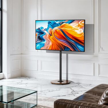 Підставка для телевізора Unho з регульованою висотою та коліщатками, для екранів 40-75 дюймів, VESA 600x400 мм (чорний)