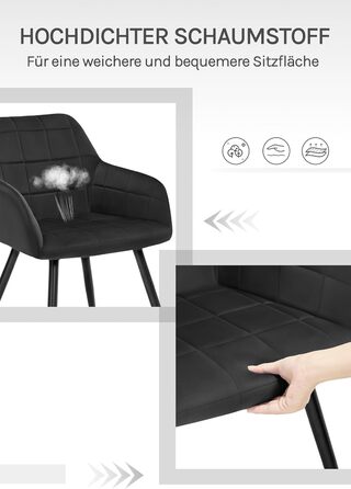 Крісла для їдальні WOLTU - 8 шт., з м'яким сидінням з велюру, металеві ніжки, для кухні, вітальні