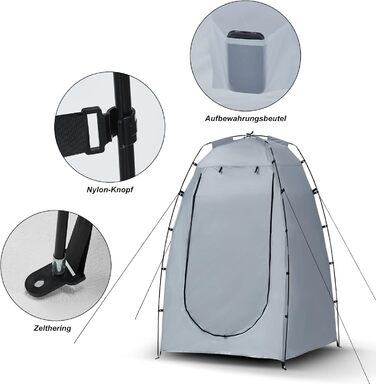 CLIPOP Намет Pop-Up, водонепроникний, легкий, одношаровий, для весняного кемпінгу, простий у встановленні – для пляжу, походів, фестивалів, відпочинку на природі (Сірий)