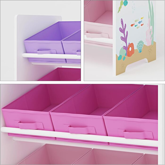 Регулятор для дитячої кімнати en.casa Boiro з 9 коробками для іграшок, 60 x 62 x 30 см, дизайн 