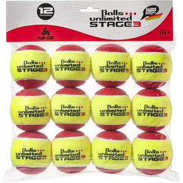 Куля. безлімітний етап 3 (червоний) Дитячі м'ячі, тренувальні м'ячі зі зниженим тиском на 75, методичні м'ячі - 12 упаковок