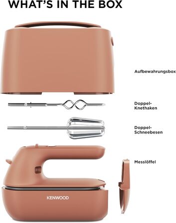 Міксер Kenwood QuickMix Go HMP40.000RD, ручний, 350W, червоний, з набором аксесуарів