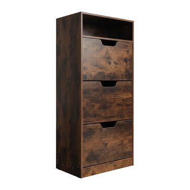 Взуттєва шафа Relaxdays з відкидною дверцями та відкритою полицею